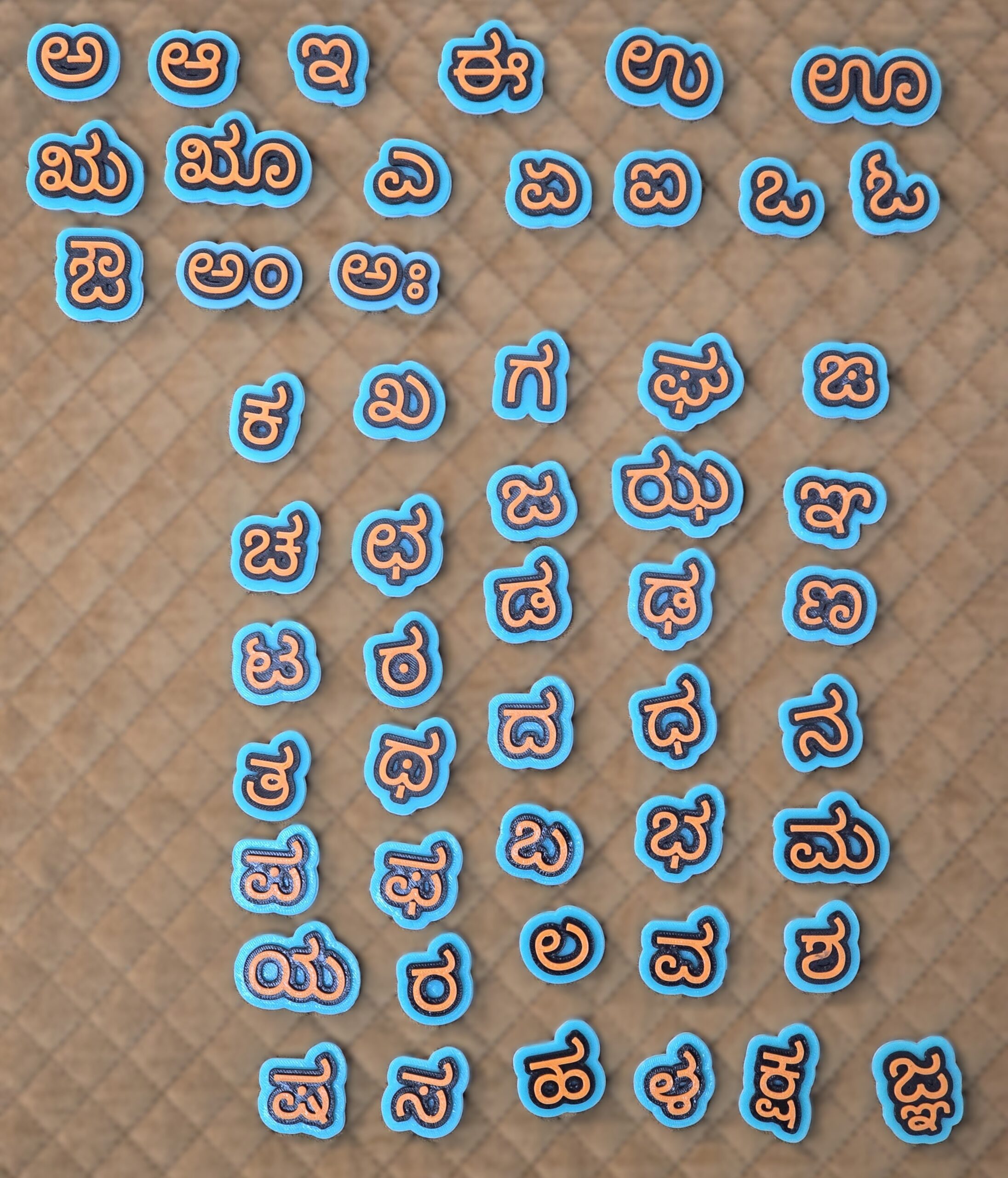 Kannada Varnmale Alphabet Set, Kannada Swaragalu Vowels & Vyanjanagalu consonants, Kannada Varnamale Language Learning for Kids, Kannada Script Learning Blocks - Image 2